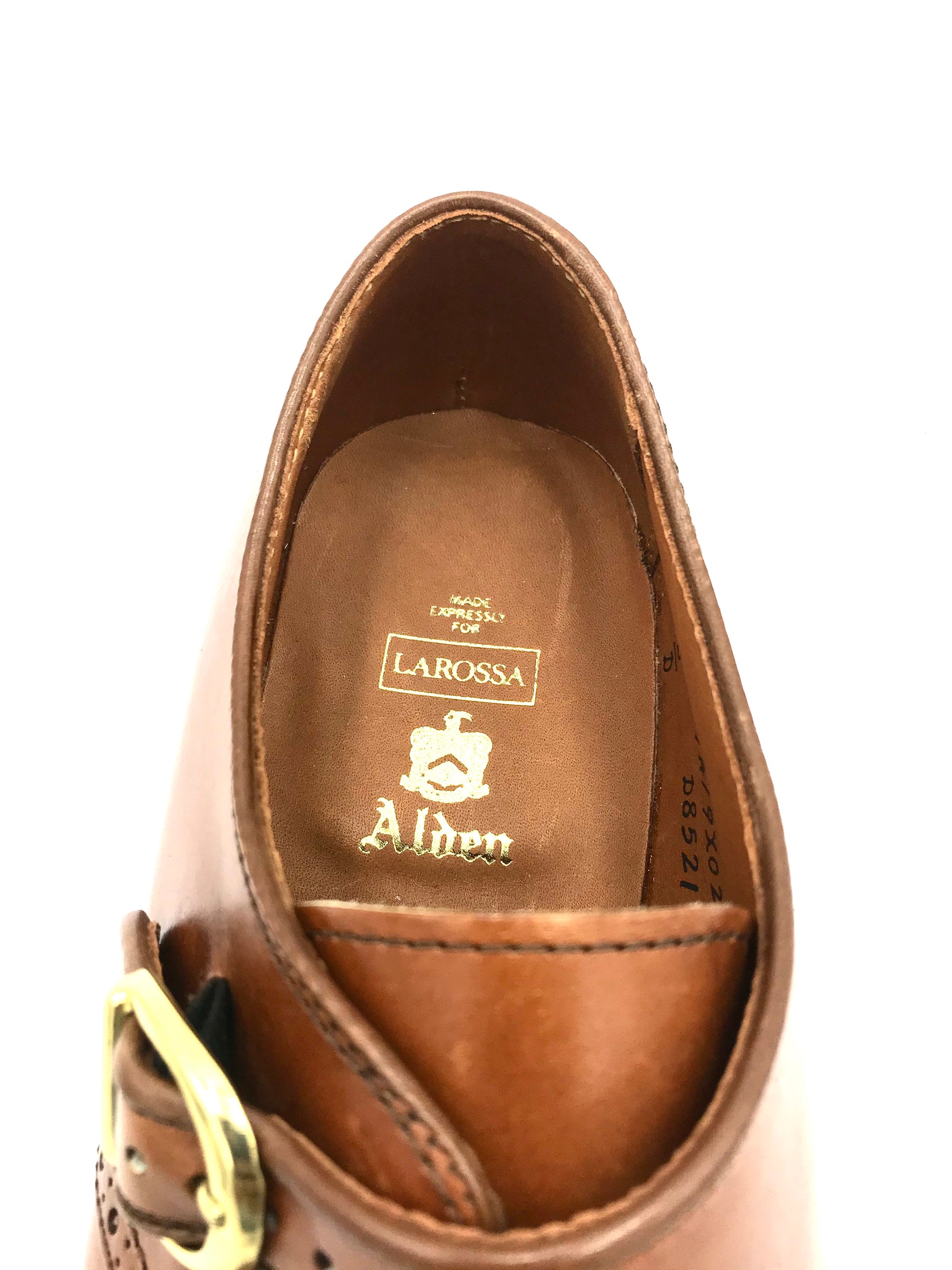 LaRossa Shoe and Alden monk strap shoe special make in burnished tan.
