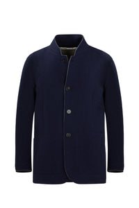 Maurizio Baldassari - Double Face Car Coat Raw Edge in Navy/Grey.