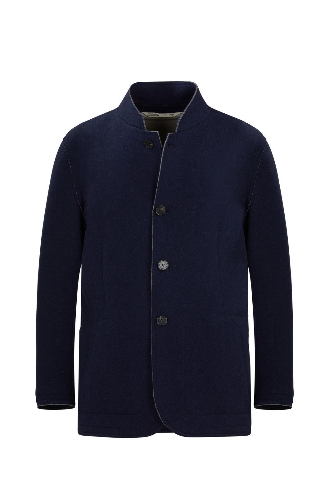 Maurizio Baldassari - Double Face Car Coat Raw Edge in Navy/Grey.