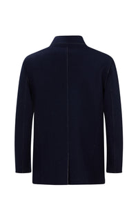 Maurizio Baldassari - Double Face Car Coat Raw Edge in Navy/Grey.