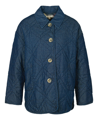 Barbour Denim Barrhead Quilt in Dark Was/Dress Indigo.