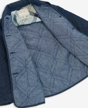 Load image into Gallery viewer, Barbour Denim Barrhead Quilt in Dark Was/Dress Indigo.
