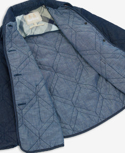 Barbour Denim Barrhead Quilt in Dark Was/Dress Indigo.