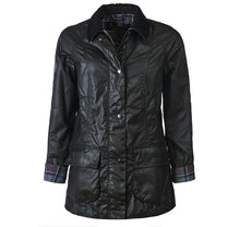 Load image into Gallery viewer, Barbour Beadnell wax jacket in black.

