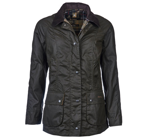 Barbour Beadnell wax jacket in olive.