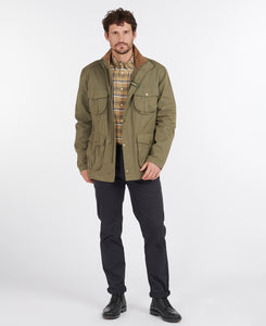 Model wearing Barbour Sanderling Casual in Fern.