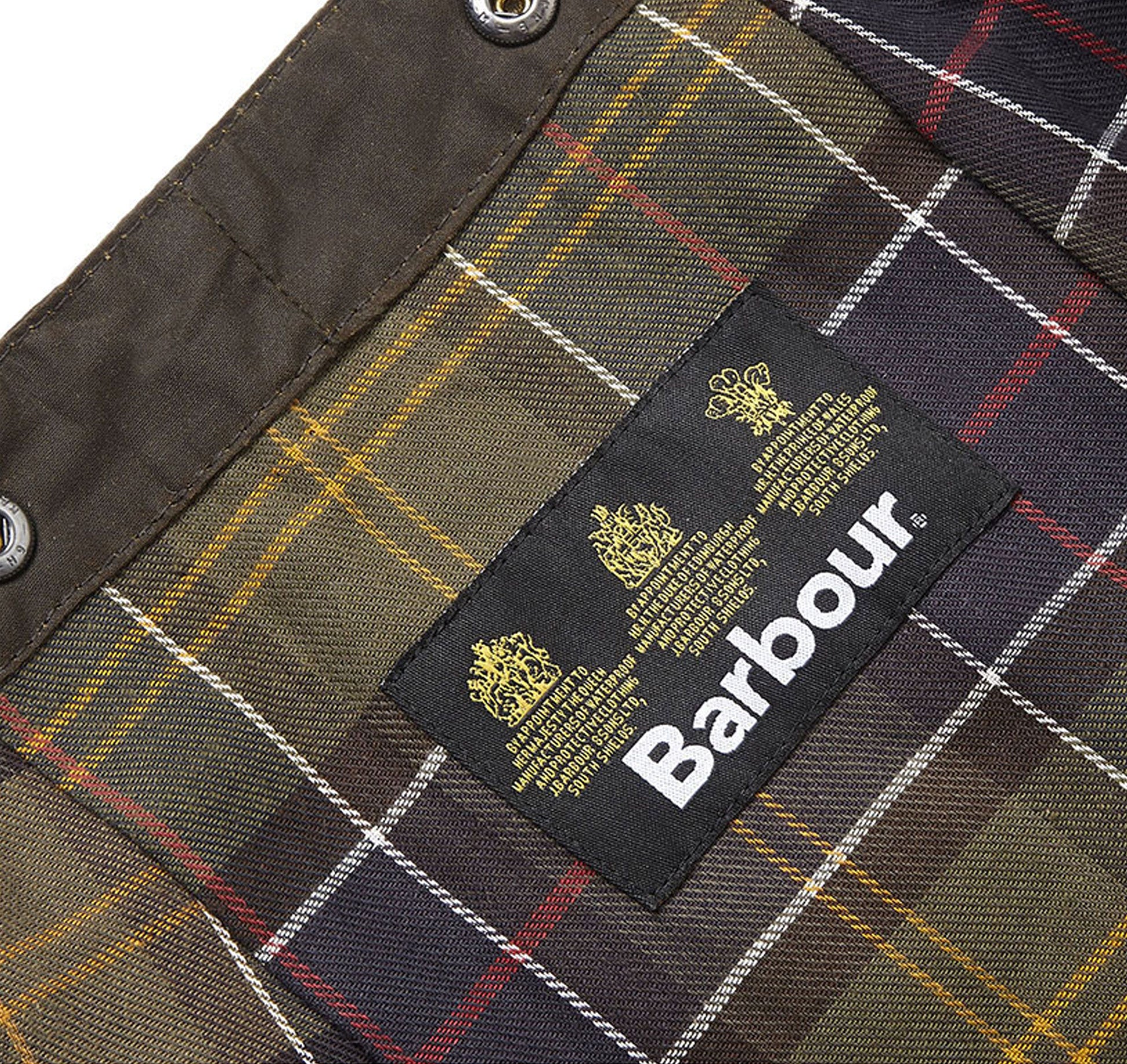 Barbour Classic Sylkoil Hood tartan liner.