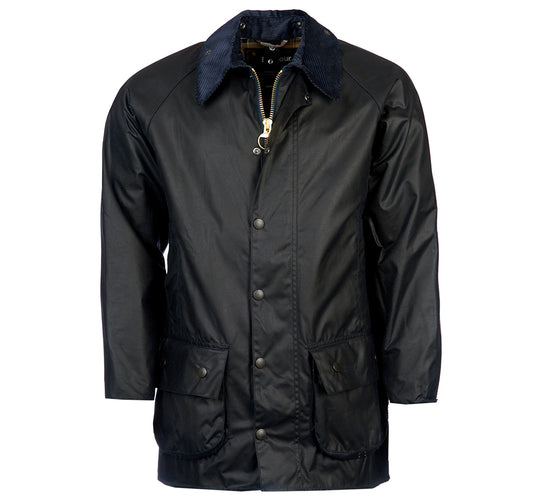 Barbour Beaufort waxed jacket in navy.