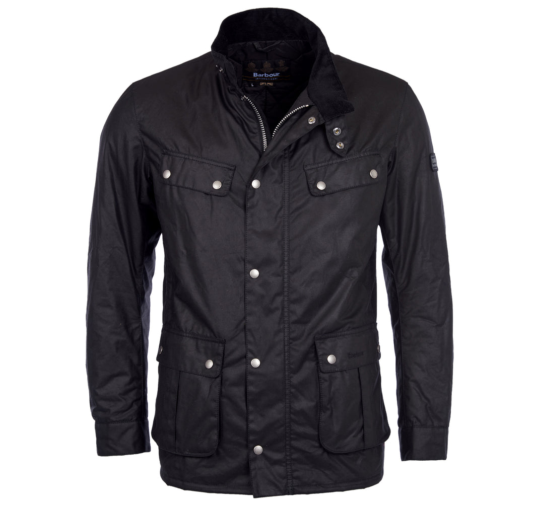 Barbour Intl Duke Wax Jacket in Black.