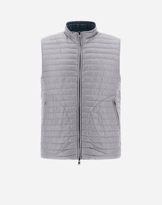 Herno Men's Nylon Ultralight Reversible Two Tone Waistcoat in Blue Navy/Light Grey.