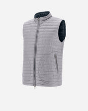 Load image into Gallery viewer, Herno Men&#39;s Nylon Ultralight Reversible Two Tone Waistcoat in Blue Navy/Light Grey.
