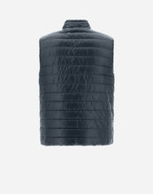 Load image into Gallery viewer, Herno Men&#39;s Nylon Ultralight Reversible Two Tone Waistcoat in Blue Navy/Light Grey- back.
