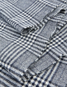 Begg & Co - Wash Vaudie Alex Wool Cashmere Scarf in Navy.