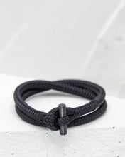 Load image into Gallery viewer, Pig &amp; Hen Tiny Ted black with black buckle bracelet.
