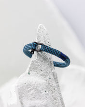 Load image into Gallery viewer, Pig &amp; Hen Vicious Vik Bracelet in blue and slate gray with black buckle.
