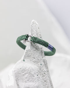 Pig & Hen Vicious Vik Bracelet in green and light gray with silver buckle.