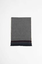 Load image into Gallery viewer, Begg &amp; Co - Wash Vaudie Weavers Wool Cashmere Scarf in Navy Burgundy
