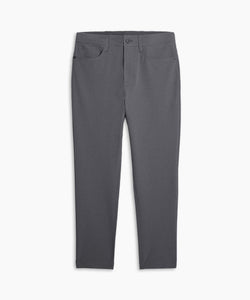 Model wearing Public Rec Workday Pant straight leg in slate.
