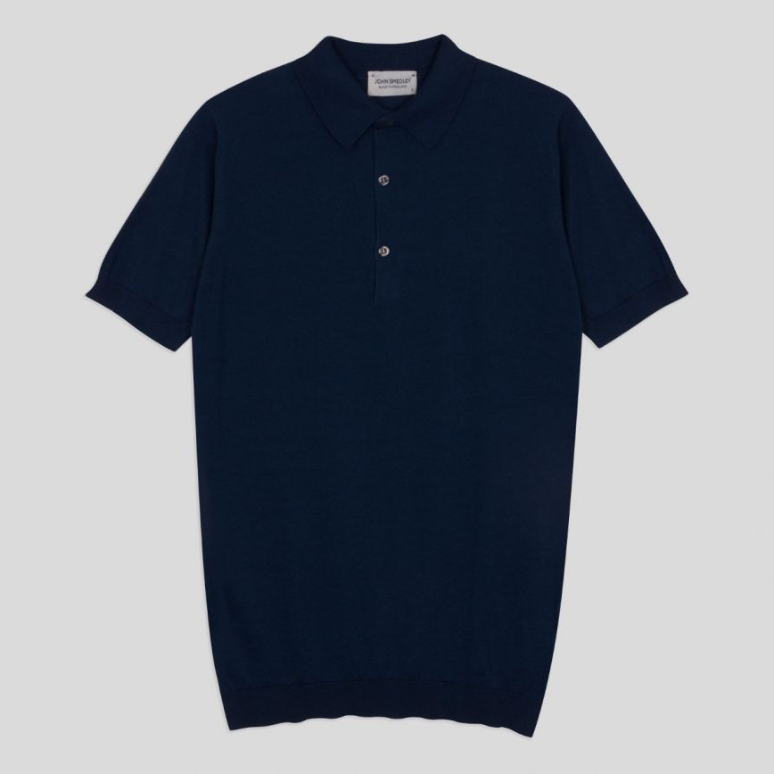 John Smedley - Adrian S/S Polo Shirt in Indigo.