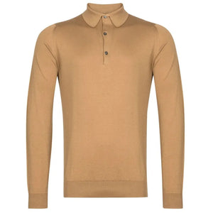 John Smedley Bradwell L/S Shirt in Light Camel.