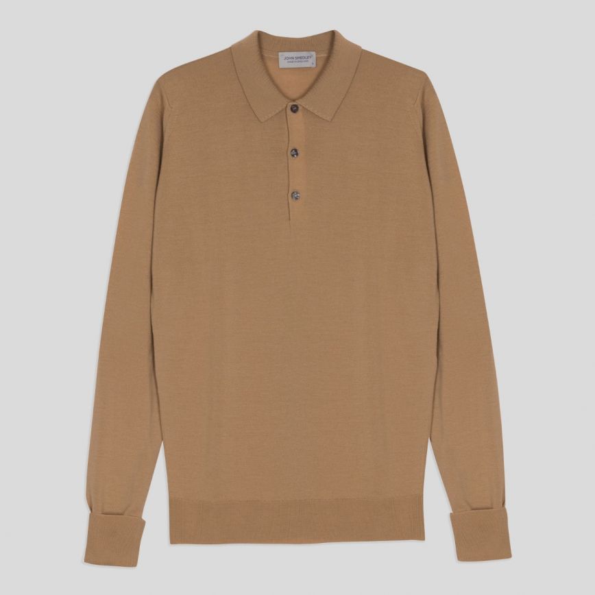 John Smedley - Cotswold L/S Shirt in Light Camel.