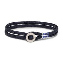 Load image into Gallery viewer, Pig &amp; Hen Don Dino bracelet in navy with silver ring.
