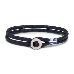 Pig & Hen Don Dino bracelet in navy with silver ring.