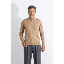Load image into Gallery viewer, Model wearing John Smedley - Cotswold L/S Shirt in Light Camel.
