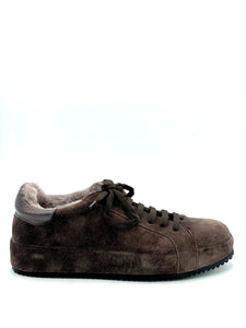 Homers Tennis lace up sneaker in plum suede.