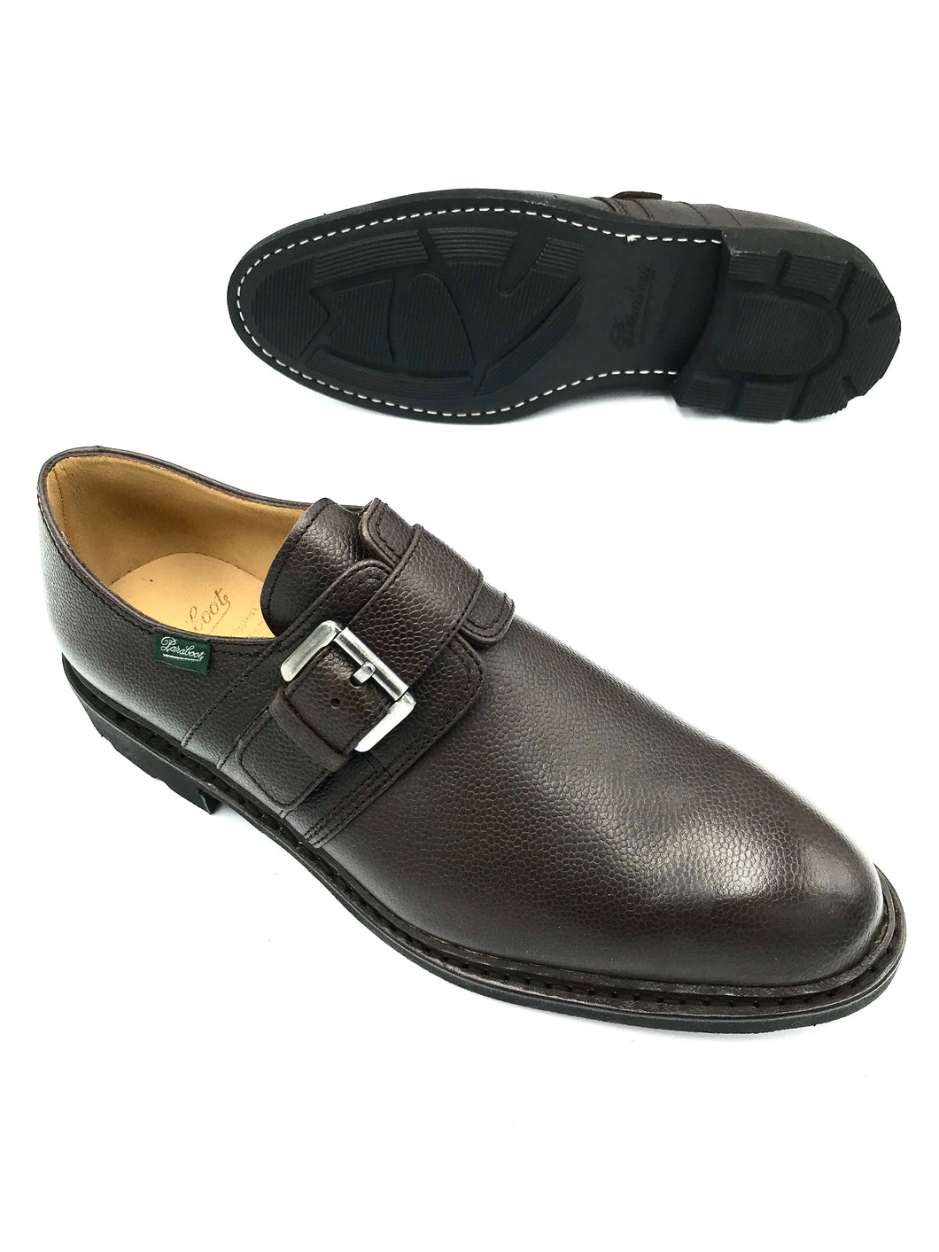 Paraboot Loty monk strap shoe in Graine Moka.