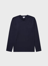Load image into Gallery viewer, Sunspel - Riviera LS Crew Neck Supima Cotton T-shirt in Navy.
