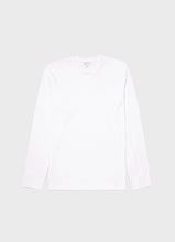 Load image into Gallery viewer, Sunspel - Riviera LS Crew Neck Supima Cotton T-shirt in White.
