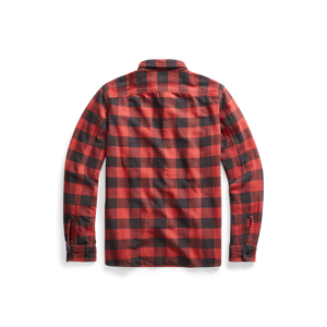 RRL - Long-Sleeve Twill Plaid Farrell Workshirt  in Red/Black - back.