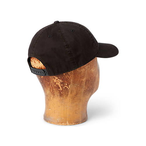 RRL - Winged Cotton Baseball Cap Black Back.