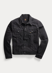 RRL - Worn-In Black Denim Trucker Jacket in Worn-In Black Wash.