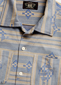 RRL - Jacquard-Knit Jersey Camp Shirt Natural/Multi