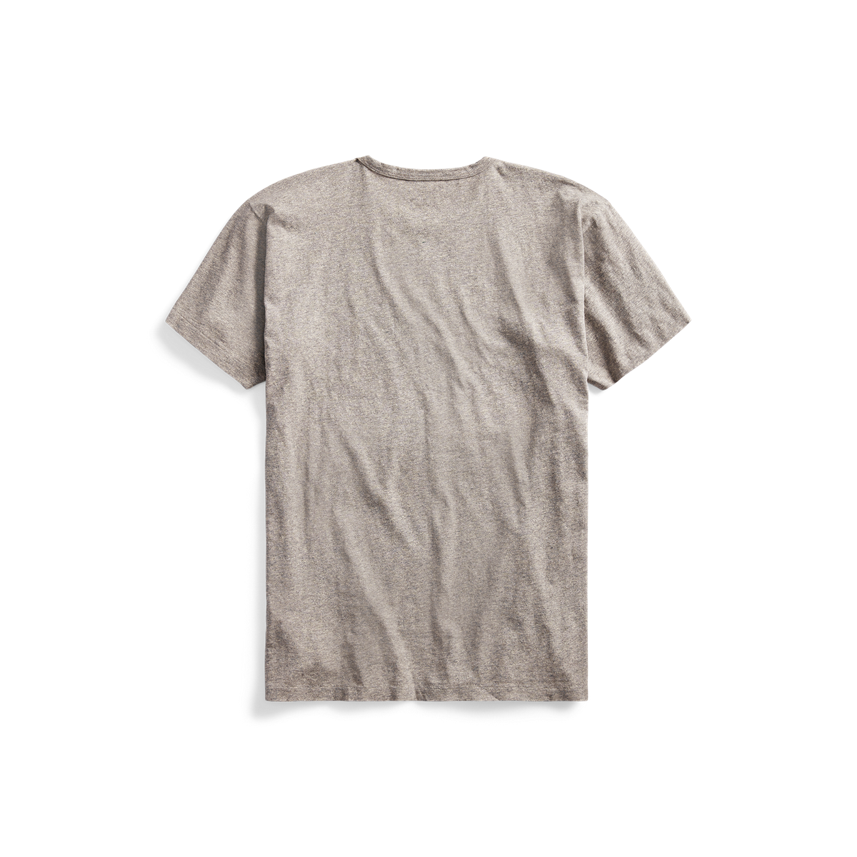 RRL - Short-Sleeve Ranch Brand Logo Cotton Jersey Crewneck Tee Shirt in Heather Grey - back.