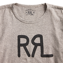 Load image into Gallery viewer, RRL - Short-Sleeve Ranch Brand Logo Cotton Jersey Crewneck Tee Shirt in Heather Grey.
