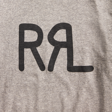 Load image into Gallery viewer, RRL - Short-Sleeve Ranch Brand Logo Cotton Jersey Crewneck Tee Shirt in Heather Grey.
