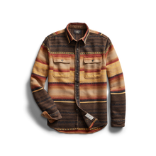 Load image into Gallery viewer,  RRL - Long-Sleeve Cotton Horse-Blanket Stripe Jacquard Matlock Workshirt in Brown Multi.

