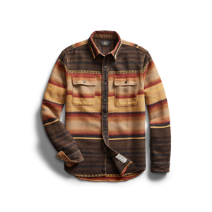  RRL - Long-Sleeve Cotton Horse-Blanket Stripe Jacquard Matlock Workshirt in Brown Multi.