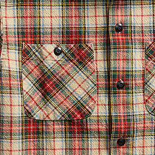 Load image into Gallery viewer, RRL - Long-Sleeve Cotton Plain Weave Tartan Plaid Universal Camp Shirt in Cream Multi.
