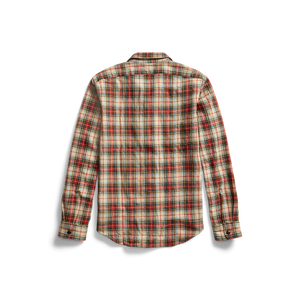 RRL - Long-Sleeve Cotton Plain Weave Tartan Plaid Universal Camp Shirt in Cream Multi.
