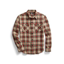 Load image into Gallery viewer, RRL - Long-Sleeve Cotton Plain Weave Tartan Plaid Universal Camp Shirt in Cream Multi.
