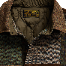 Load image into Gallery viewer, RRL - Long-Sleeve Wool Magee Tweed Patchwork Townsend Overshirt w/ Quilted Lining in Tan/Multi.
