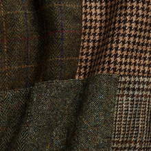 Load image into Gallery viewer, RRL - Long-Sleeve Wool Magee Tweed Patchwork Townsend Overshirt w/ Quilted Lining in Tan/Multi.
