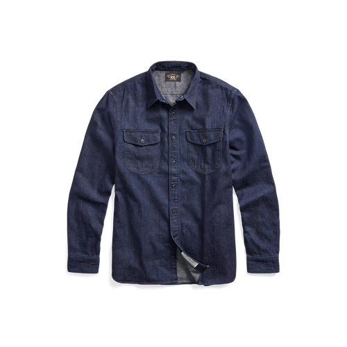 RRL - Long-Sleeve Denim Preston Workshirt in Rinse Wash.