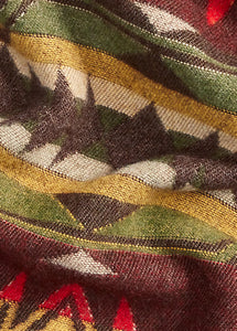 RRL - Wool-Cashmere Jacquard Scarf in Red Multi.