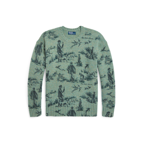 POLO Ralph Lauren - Original Label Wool Printed Crewneck Sweater in Novelty Motif (Stockport Amble).