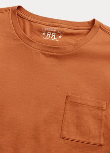 RRL - Garment-Dyed Pocket T-Shirt in Orange.